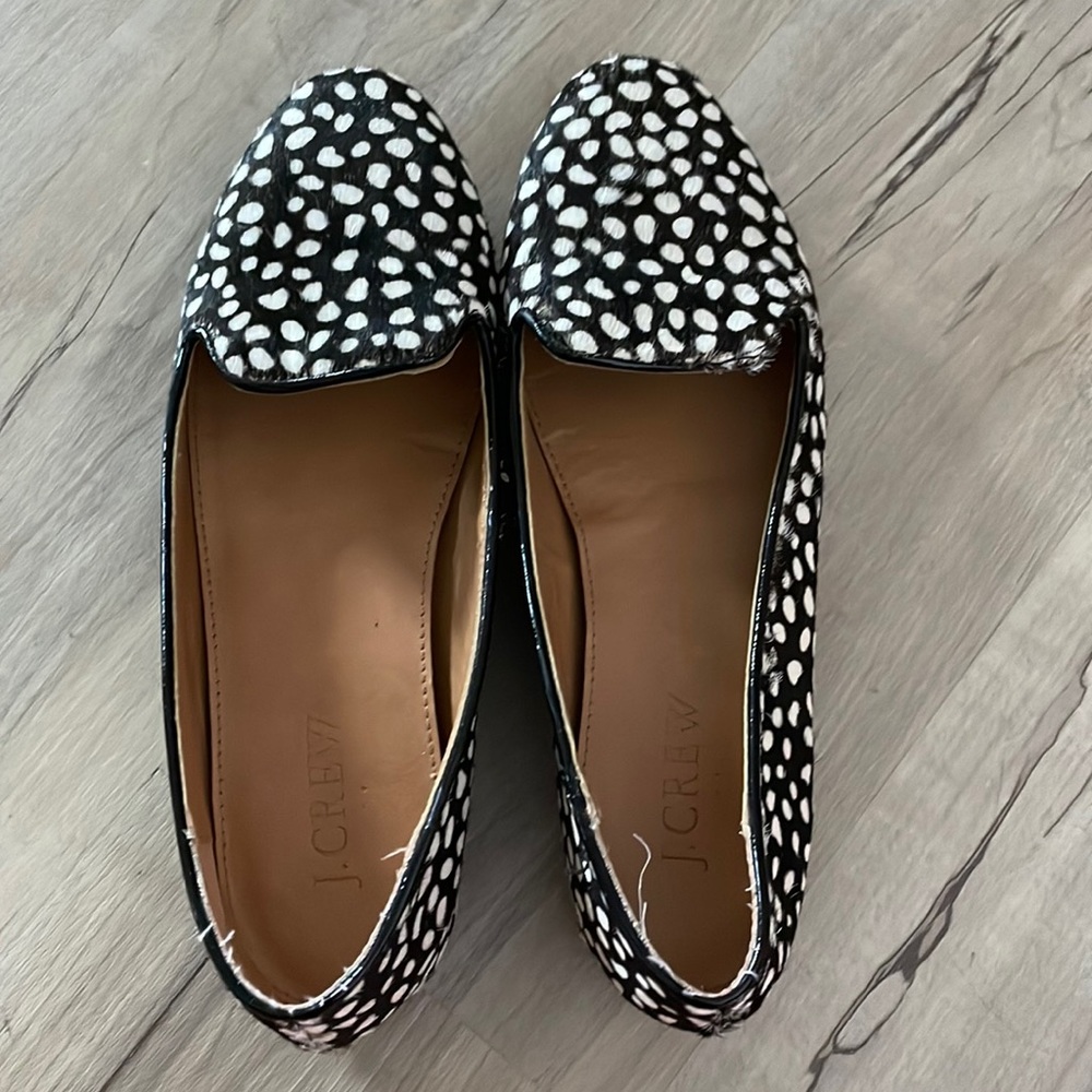 J.Crew size 6.5 in animal print flats.